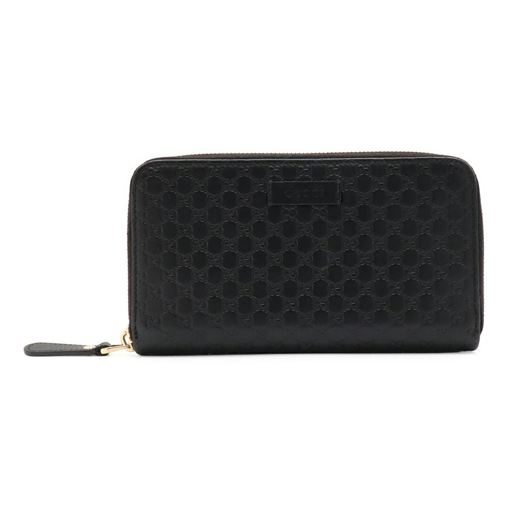 Gucci Microguccissima Round Zip Long Wallet Leather Black
